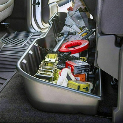 Solid Spare Black Underseat Storage Box for 07-18 Chevy Silverado 07-19 GMC Sierra CREW CAB