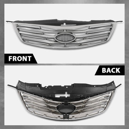 Solid Spare Fit For 12-14 Hyundai Azera Front Bumper Upper Grille Grill Black & Chrome