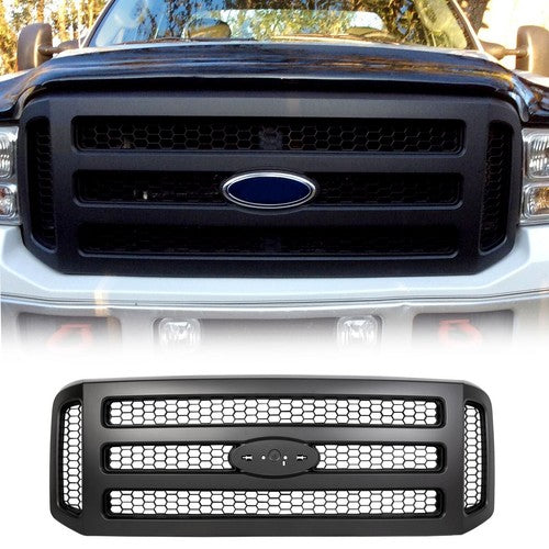 Solid Spare Black Painted Grille Assembly For Ford 05-07 F250 F350 Super Duty FOR FO1200457