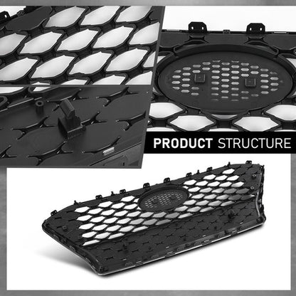 Solid Spare Front Bumper Upper Grille Grill Black Chrome Fit For 2018-2021 Hyundai Kona
