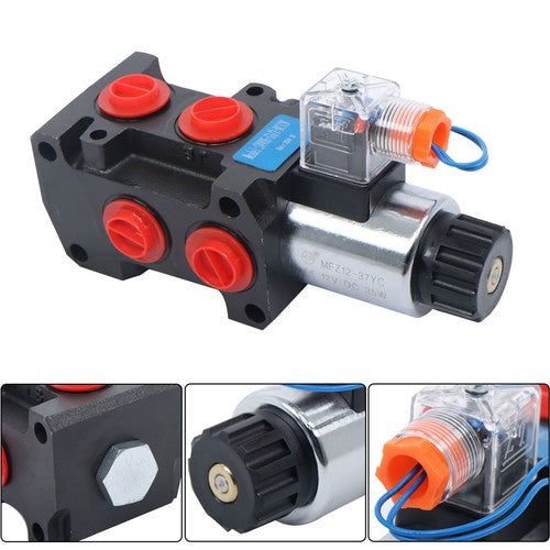 Solid Spare 13GPM Hydraulic Adjustable Variable Flow Control Valve 6 Port 12V DC New