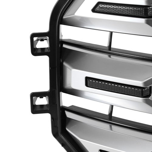 Fit Toyota Tundra 2022-2024 Platinum Brushed Satin Aluminum Front Upper Grille