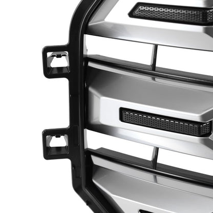 Fit Toyota Tundra 2022-2024 Platinum Brushed Satin Aluminum Front Upper Grille