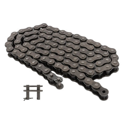 Solid Spare #100 Roller Chain - 10 Feet + 2 Free Connecting Links - Carbon Steel Chain