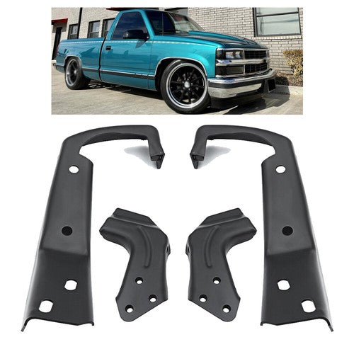 Solid Spare Black Metal Front Bumper Brackets Compatible 94-00 Chevrolet&GMC C-K Series 2pcs