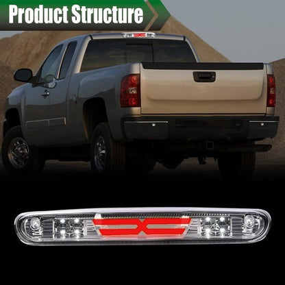 Solid Spare Fit For 07-2014 Chevy Silverado GMC Sierra Clear LED 3rd Brake Light Cargo Lamp