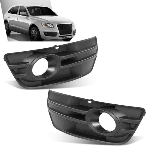 Solid Spare Fit For 2009-2012 Audi Q5 Front Bumper Fog Light Bezel Lamp Trim Left+Right