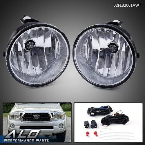 Solid Spare Fit For 2005-2011 Toyota Tacoma Clear Bumper Fog Lights Lamps W/ Switch+Bulbs