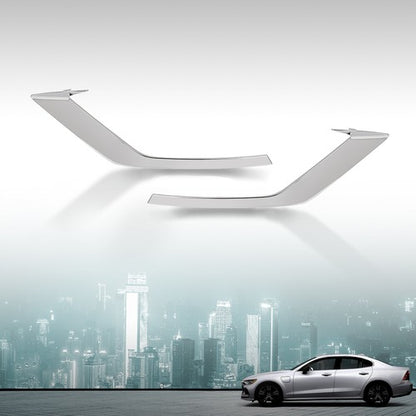 Solid Spare Pair Front Bumper Trim Fog Light Molding Silver Fit For 2019-2022 Volvo V60 S60