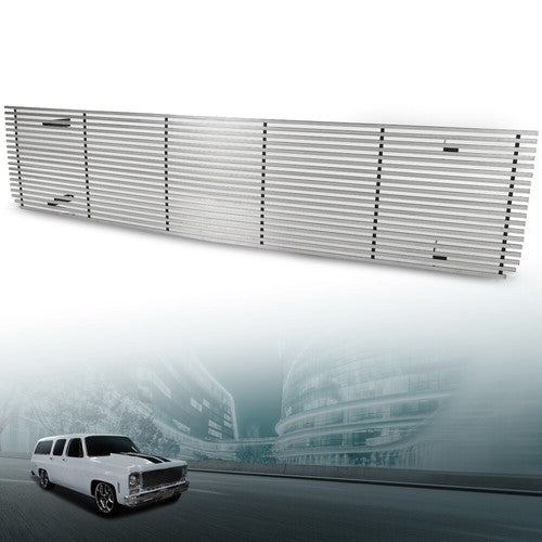Solid Spare Fit For 73-80 Chevy GMC Blazer C/K Pickup Suburban Silver Billet Grille Insert