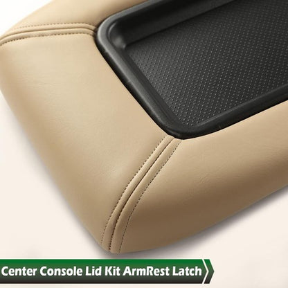 Solid Spare Beige Center Console Lid Repair Kit Arm Rest Cover For 01-07 Silverado/Sierra