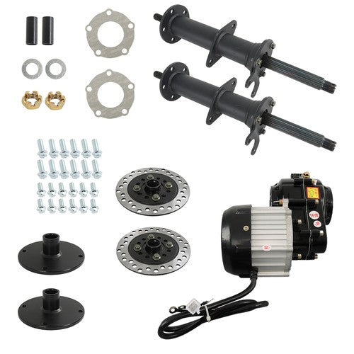 Solid Spare US 40"Rear Axle Kit Electric Brushless Differential 1000W Motor With 4 Stud Hub