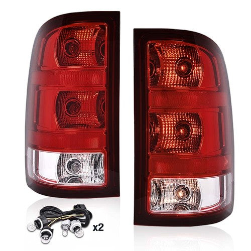 Solid Spare Fit For 07-13 GMC Sierra 1500 2500 3500HD Rear Tail Lights Brake Lamps Assembly