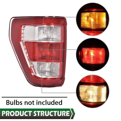 Solid Spare Fit For 2021-2023 Ford F150 XL w/o Blind Spot TaiL Light Brake Lamp Left Side