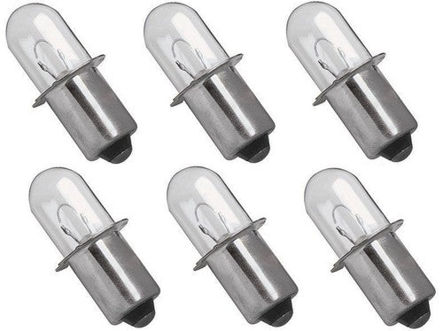 Solid Spare (6) 18 Volt Flashlight Replacement Xenon Bulbs for Hitachi 318-767 / UB18DAL