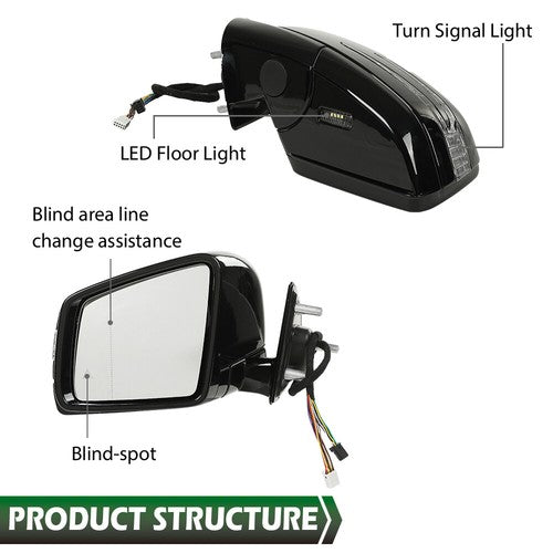 Solid Spare Rear View Side Mirror Assembly Set Fit For 2005-11 Mercedes Benz W164 X164 ML GL
