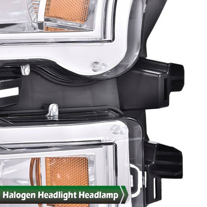 Solid Spare Fit For 15-17 Ford F-150 Amber Chrome Housing Headlight Right Passenger Side