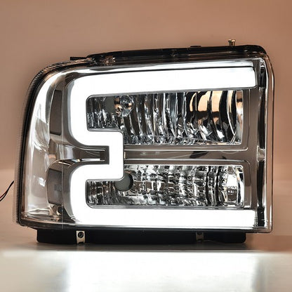 Solid Spare Clear Corner Headlights w/ LED DRL Fit For 2005-2007 Ford F250 F350 Super Duty