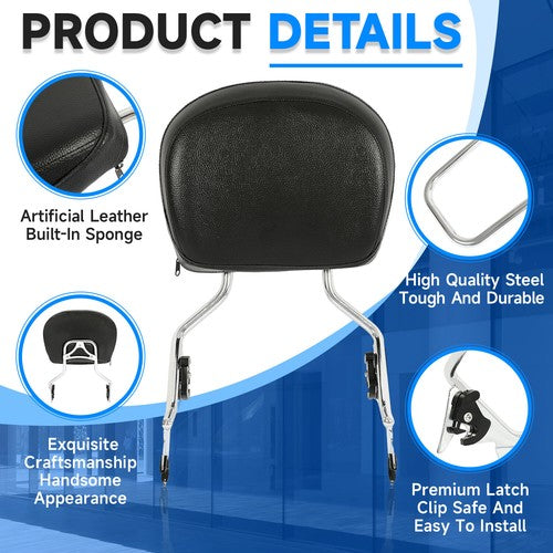 Solid Spare Detachable Backrest Sissy Bar For Harley Davidson Touring Street Glide 2009-2026