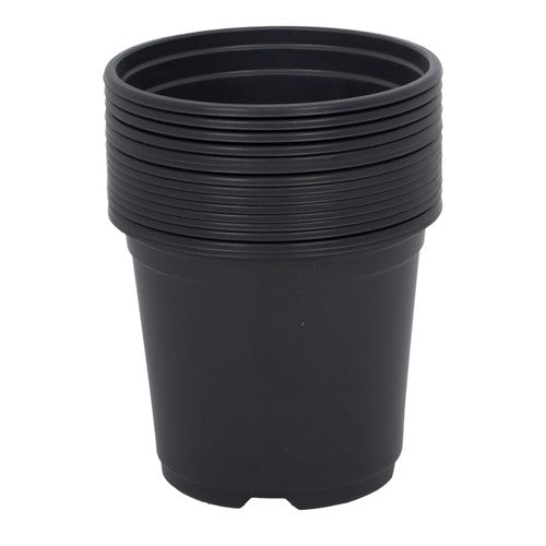 Solid Spare 100 Pcs 5 Inch Plastic Flower Nursery Pots Black Seedling Cups W/Drainage Hole