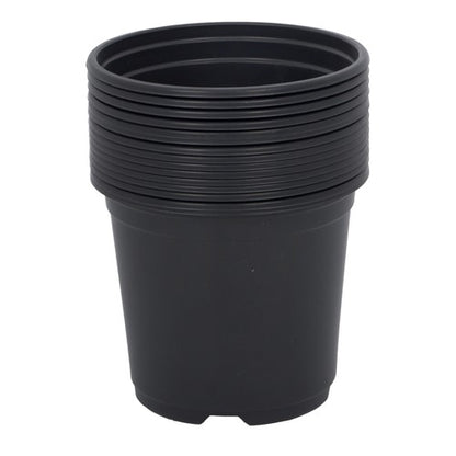 Solid Spare 100 Pcs 5 Inch Plastic Flower Nursery Pots Black Seedling Cups W/Drainage Hole