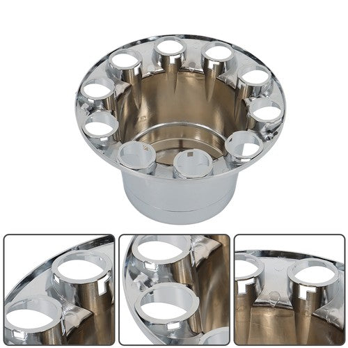Solid Spare Chrome Hub Cover 33mm Lug Nut Wheel Axle Cover Thread-On Kit Semi Truck New