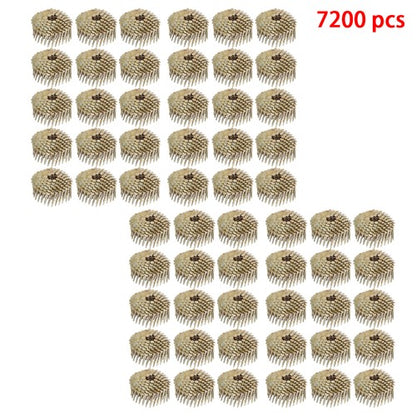 Solid Spare 7200Pcs 1-3/4" × 0.12" 15 Degree Coil Roofing Nail 3/8" Head Diameter Galvanized