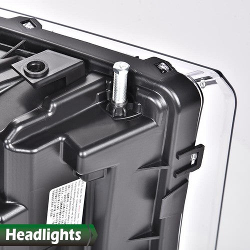 Solid Spare Fit For 05-07 Ford F250 F350 F450 F550 Super Duty LED DRL Headlights Chrome