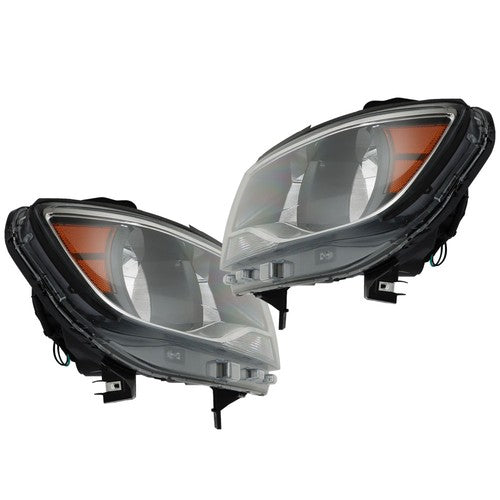 Solid Spare For Chevy Colorado 2015-2022 LH+RH Headlights Headlamps Clear Lens Halogen Black