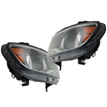 Solid Spare For Chevy Colorado 2015-2022 LH+RH Headlights Headlamps Clear Lens Halogen Black