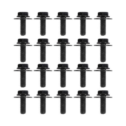 Solid Spare Universal Car Body Bolts- M6-1.0 x 16mm Long- 17mm Washer- 10mm Hex- 20pcs