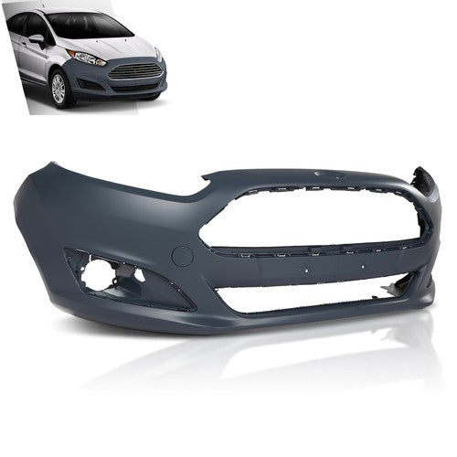 Solid Spare Fit For 2014 2015 2016 2017 2018 2019 Ford Fiesta Front Bumper Cover Fascia