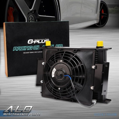 Solid Spare Universal 30 Row 10AN Transmission Engine Oil Cooler+7" Fixed Cooling Fan Kit