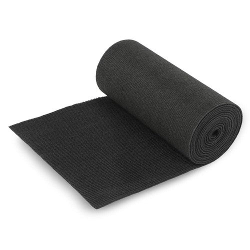 Solid Spare 12" x 12' Ribbed Bunk Carpet / Marine Boat Trailer Runners / Outdoor - Black