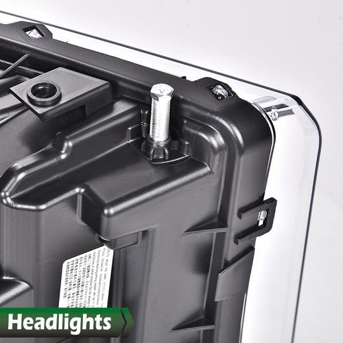 Solid Spare Fit For 2005-2007 Ford F250 F350 F450 F550 Super Duty LED DRL Headlights Black
