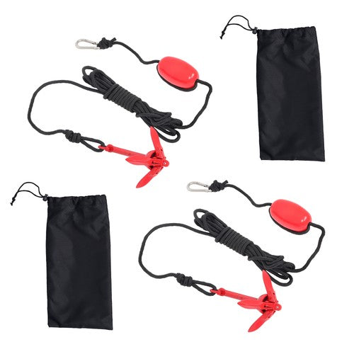 Solid Spare Marine Kayak Anchor Kit 3.3 lb Folding Grapnel Anchor Kit Boat Anchor 2 Pack