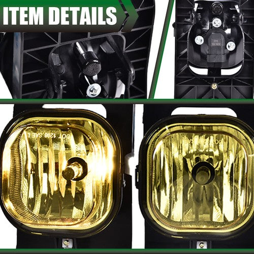 Solid Spare Fit For 05-07 Ford F-250 F-350 F-450 F-550 Yellow Lens Excursion Fog Lights