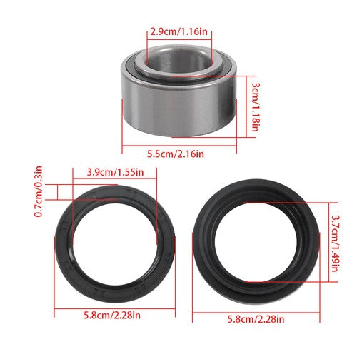 Solid Spare Front Wheel Hub Bearings Seal Kit Fit For Arctic Cat 375 400 500 600 Bearcat 454