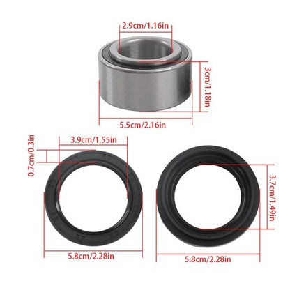 Solid Spare Front Wheel Hub Bearings Seal Kit Fit For Arctic Cat 375 400 500 600 Bearcat 454