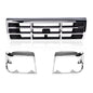 Solid Spare Fit For 1992-1996 Ford F150 F250 F350 Bronco Grille Headlight Bezel Kit Chrome