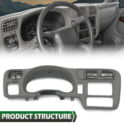 Solid Spare Fit For 98-05 Chevy S10 Blazer Jimmy Sonoma Double Din Dash Radio Cluster Bezel