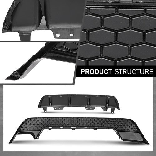 Solid Spare Fit For 20-22 Toyota Corolla SE XSE Rear Bumper Lower Valance Honeycomb Cover