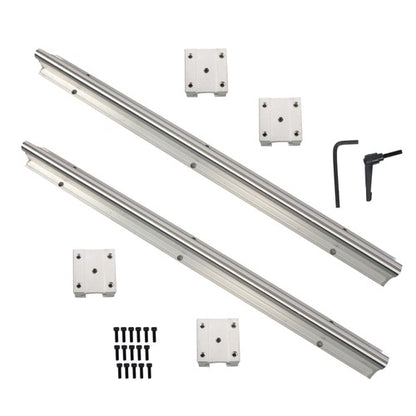 Solid Spare 2Pcs SBR12-400mm Linear RAIL Slide Shaft Rod Guide + 4Pcs SBR12UU Sliders