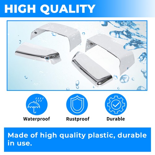 Solid Spare Pair Chrome Tow Mirror Cap Cover For 2014-2018 2019 Chevy Silverado GMC Sierra