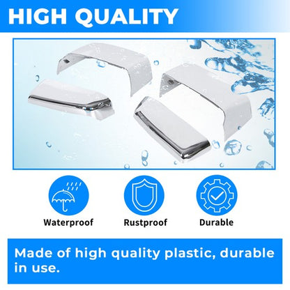 Solid Spare Pair Chrome Tow Mirror Cap Cover For 2014-2018 2019 Chevy Silverado GMC Sierra