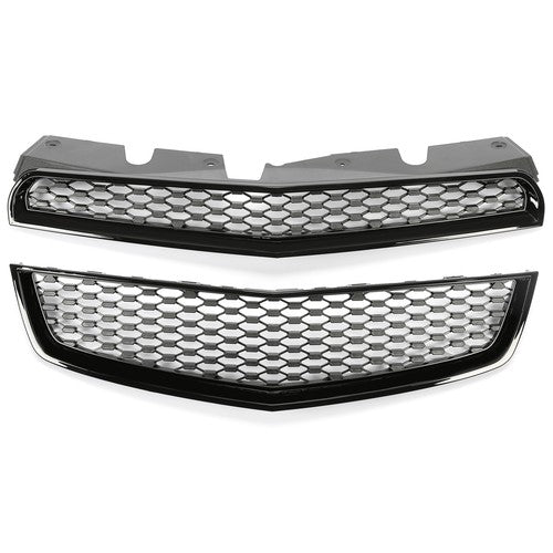 Solid Spare Black Front Upper & Lower Bumper Grille Honeycomb Style For 10-15 Chevy Equinox