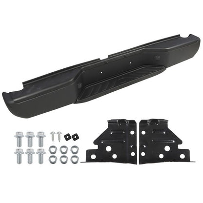 Black Steel Rear Step Bumper For 2005-2020 2021 Nissan Frontier w/o Sensor Holes