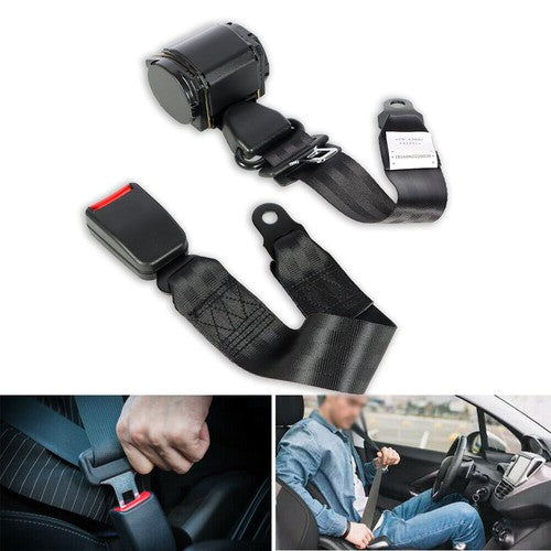 Solid Spare Seat Belt Retractable Black Shoulder 3 Point For Jeep CJ YJ Wrangler 1982-1995