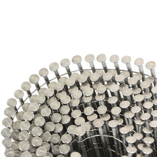 Solid Spare 15 Degree Wire Coil 1-1/2” ×.09” Ring Shank Stainless Steel Siding Nails 1200Pcs