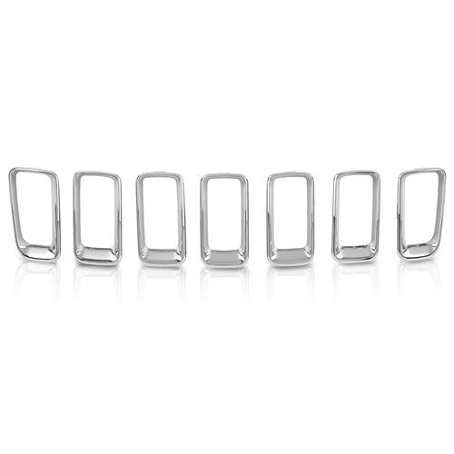 Solid Spare Front Grille Molding Trim Insert Bezel Fit For 11-17 Jeep Compass Silver